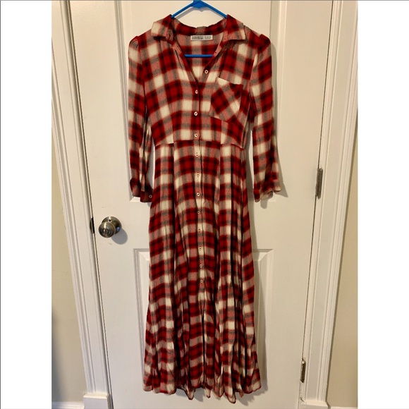 Zara Dresses & Skirts - Zara Plaid Maxi Dress - SIZE XS